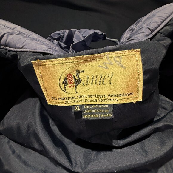 Camel Goose Down Jacket VINTAGE XL Gray Very Heavy 70s/80s - Picture 9 of 9